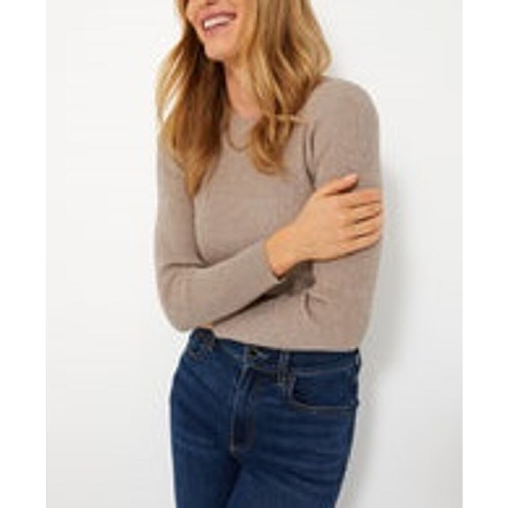 Tuckernuck 'Alden' Tan Ribbed Crewneck Long Sleeve Sweater Size XS